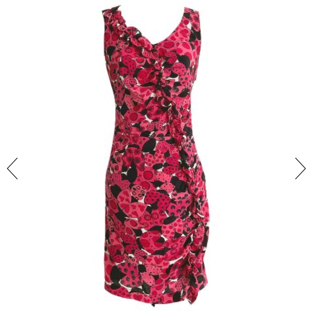 Moschino Ladybug Silk Pink and Black Dress